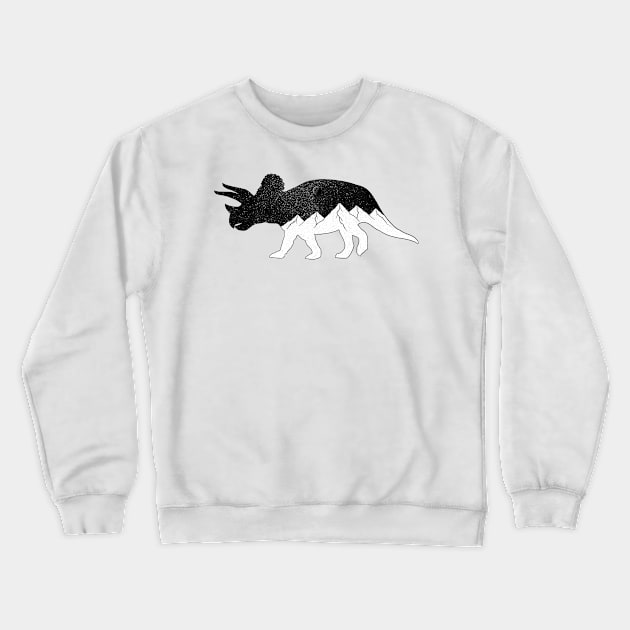 Cosmic Triceratops Crewneck Sweatshirt by jy ink